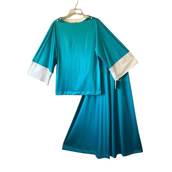 Glisanda Vanity Fair 60s 70s Nylon Pajama FULL SWEEP Pants Loungewear Set NWT S